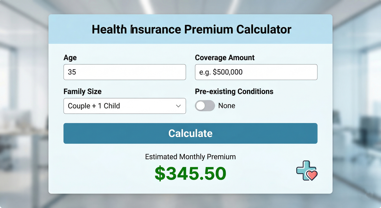 Health Insurance Premium Calculator